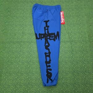 Blue Sweatpants with Black Graphic